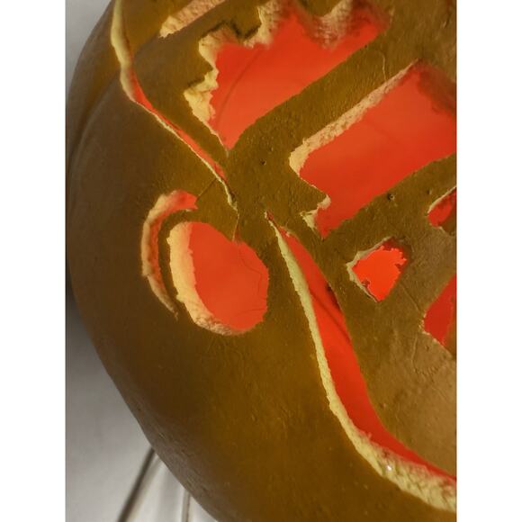 Vintage Halloween Caved Foam Pumpkin 1998 With Light/ The Lacys - Picture 15 of 16